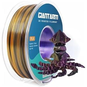 GIANTARM Silk PLA Filament 1.75mm(±0.02mm) für 3D Drucker, 1kg, 1 Rolle vakuumverpackt,PLA Silk-like tricolor, Gold+Fuchsia+Schwarz